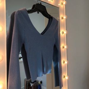 Kendall and Kylie light blue ribbed long sleeve